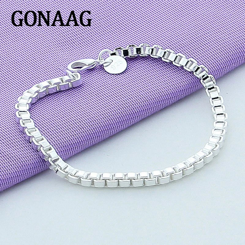 925 Silver Bracelet 4MM Venetian Charm Jewelry Gift
