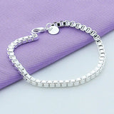 925 Silver Bracelet 4MM Venetian Charm Jewelry Gift