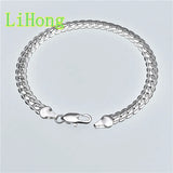 925 Silver 5MM Flat Snake Bone Bracelet Chain for Men & Women
