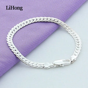 925 Silver Bracelet 6mm Charm Jewelry Wedding Gift