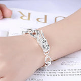 925 Sterling Silver Dragon Bracelet Cuff Men Women Thin Jewelry