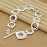 925 Silver Circle Bracelet Woman Jewelry Gift