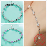 925 Silver Zircon Diamond Bracelet Charm Jewelry