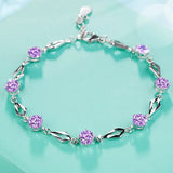 925 Silver Crystal Zircon Diamond Bracelet For Women