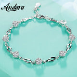 925 Silver Crystal Zircon Diamond Bracelet For Women