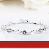 925 Silver Crystal Zircon Diamond Bracelet For Women