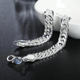 925 Silver Cuban Bracelet Men Women Jewelry Gift