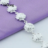 925 Silver Bracelet Delicate Rose Flower Girl Silver Bracelet Charm Jewelry