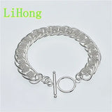 925 Silver Double Wave Bracelet for Women & Men