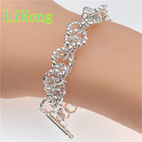925 Silver Double Wave Bracelet for Women & Men