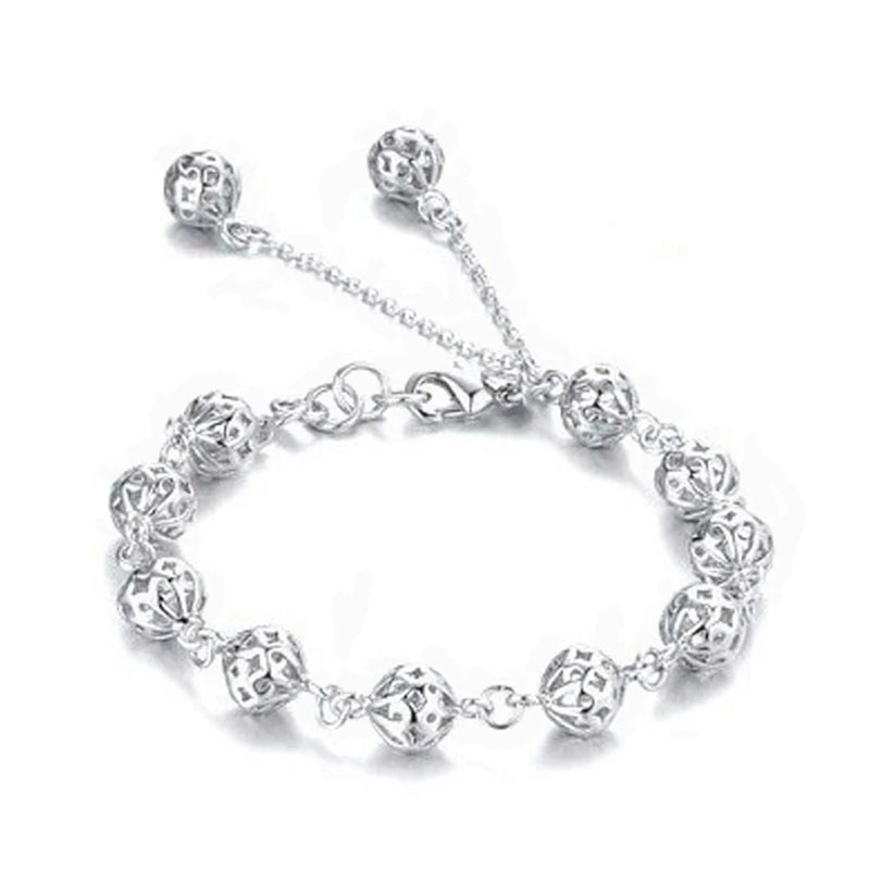 925 Silver Ball Bracelet Charm Jewelry Wedding Gift