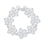 925 Silver Flower Bracelet Charm Jewelry Wedding Gift