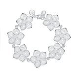 925 Silver Flower Bracelet Charm Wedding Gift