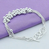925 Silver Light Bead Bracelet Charm Jewelry Wedding Gift