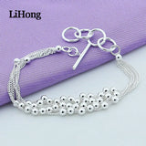 925 Silver Light Bead Bracelet Charm Jewelry Wedding Gift