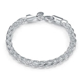 925 Silver Fishbone Bracelet Women Men's Jewelry Gift