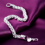 925 Silver Fishbone Bracelet Woman & Men's Jewelry Gift