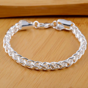 925 Silver Fishbone Bracelet Woman & Men's Jewelry Gift