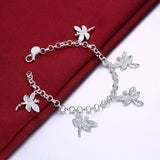 925 Silver Dragonfly Bracelet Women Wedding Jewelry