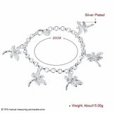 925 Silver Dragonfly Bracelet Women Wedding Jewelry