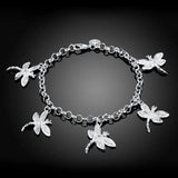 925 Silver Dragonfly Bracelet Women Wedding Jewelry