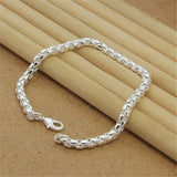 925 Silver Bracelet Four-Leaf Clover Heart Snake Bone Bracelet