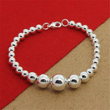 925 Silver Bead Chain Bracelet for Women 7.5 Inches long