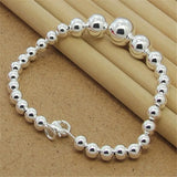 925 Silver Bracelet Glossy Bead Silver Chain for Women