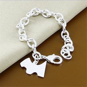 925 Silver Heart Lock Bracelet Lobster Clasp Gift