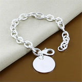 925 Silver Heart Lock Bracelet Lobster Clasp Gift