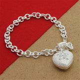 925 Silver Heart Zircon Crystal Bracelet Gift