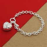 925 Silver Heart Zircon Crystal Bracelet Gift