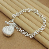 925 Silver Heart Zircon Crystal Bracelet Gift