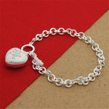 925 Silver Heart Zircon Crystal Bracelet Gift
