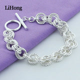 925 Sterling Silver Interlocking Bracelet Charm Jewelry