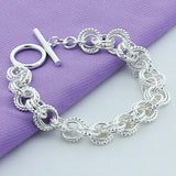 925 Sterling Silver Interlocking Bracelet Charm Jewelry