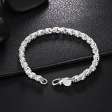 925 Silver Scare Buckle Bracelet Wedding Gift Men Women