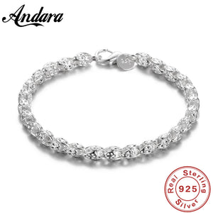 925 Silver Scare Buckle Bracelet Wedding Gift Men Women