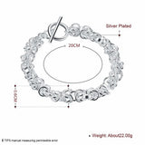 925 Silver Link Chain Buckle Bracelet Charm Wedding Jewelry