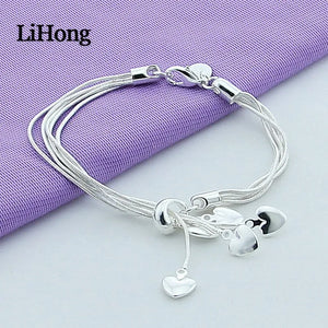 925 Silver Love Snake Bone Bracelet Charm Jewelry Wedding Gift