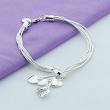 925 Silver Love Snake Bone Bracelet Charm Jewelry Wedding Gift