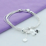 925 Silver Love Snake Bone Bracelet Charm Jewelry Wedding Gift