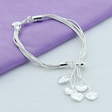 925 Silver Love Snake Bone Bracelet Charm Jewelry Wedding Gift