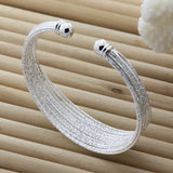 925 Silver Multi-Line Bracelet Woman Jewelry Gift