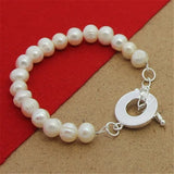925 Silver Freshwater Pearl Bracelet Wedding Gift