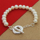 925 Silver Freshwater Pearl Bracelet Wedding Gift