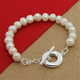 925 Silver Freshwater Pearl Bracelet Wedding Gift