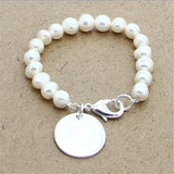 925 Silver Freshwater Pearl Heart Bracelet for Women