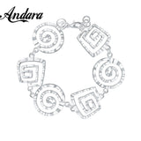 925 Sterling Silver Square Bracelet Woman Charm Jewelry