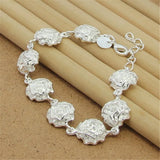 925 Silver Rose Flower Bracelet for Women Charm Jewelry Gift